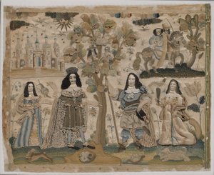 查理二世国王的复辟，1665年（丝绸刺绣） 作者 英语学校